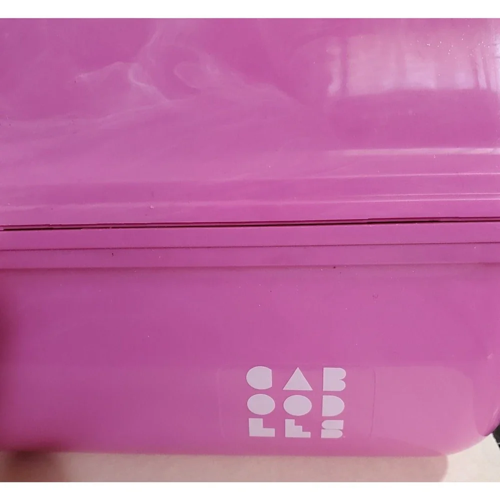 Caboodles Box Makeup Case Pink Swirl Two Tier w/ Mirror Plano Model 5626